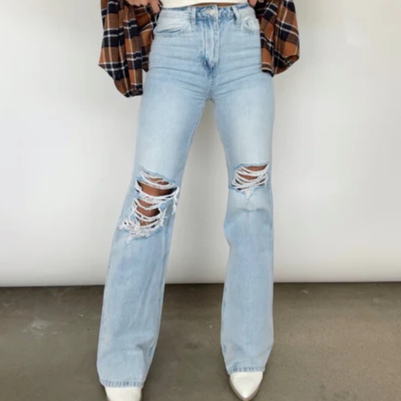 Vervet Dark Wash Leslie 90’s Flare Denim Jeans - Picture 1 of 8